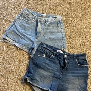 LOFT Women's Jean Shorts - Light Blue and Dark Blue